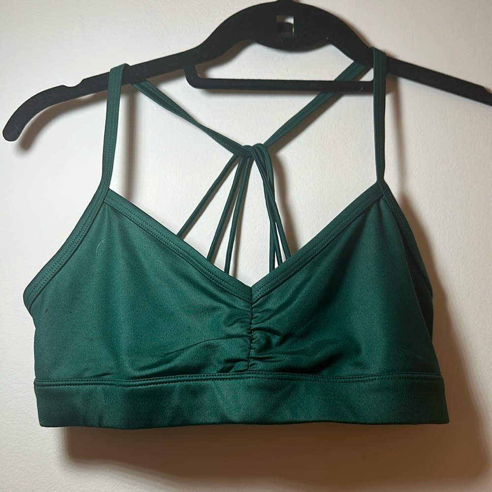 ALO Yoga Green Strappy Sports Bra